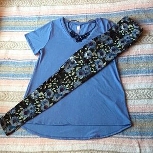 Lularoe outfit with two pairs of leggings 💙